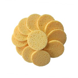 KOMBIUDA 50pcs Natural Cellulose Facial Sponge Round Cleansing for Makeup Removal Soft Exfoliating Skin Care Tools for Daily Face Washing and Deep Cleansing