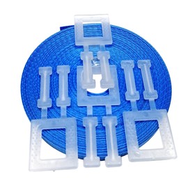Pallet strapping kit Blue 15m x 12mm with 4 plastic buckles, 12 pack