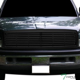 TLAPS 7422446732780 Compatible With 1994-2001 Dodge Ram 1500/1994-2002 2500 3500 Matte Black Horizontal Front Bumper Grill Grille