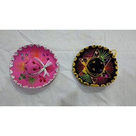 5" Mexican Decorative Mini Charro Sombrero Felt Hat 3 Pack Fiesta Assortment Mariachi
