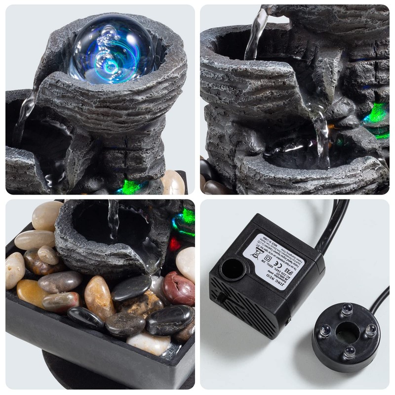 Tabletop Fountain Indoor Waterfall Meditation Fountain Like Layers of Rock