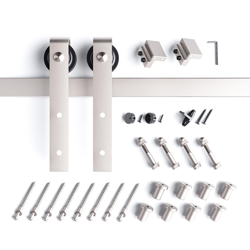 EaseLife 10 FT Brushed Nickel Sliding Barn Door Hardware Track