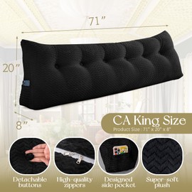 ZOEMO Headboard Wedge Pillow Large Pillow Wedge Pillow Headboard Soft and Supportive Bed Rest Reading Pillows for Sitting in Bed with Removable Cover