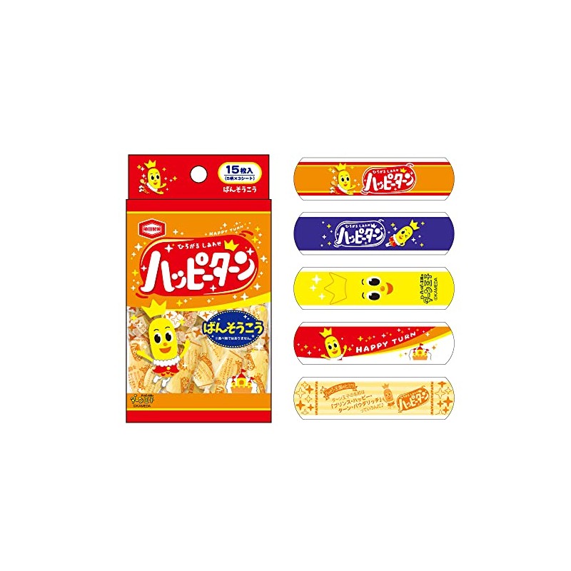 ティーズファクトリー 絆創膏 お菓子シリーズ ハッピーターン 約H1.9×W7.3cm OC-5537468HT