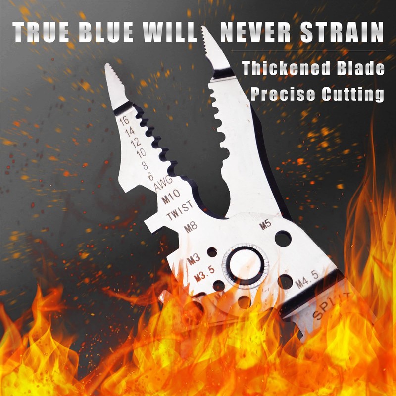 Wire Stripper Tool, Multi-function, 9-in-1 Wire Cutter Wire Crimper, Adjustable