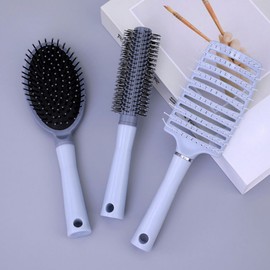 Hair styling comb set of 3 rib comb cushion comb roll comb scalp - comb set (green) / 헤어스타일링 빗 3개 세트 갈비빗 쿠션빗 롤빗 두피 - 빗세트(그린)