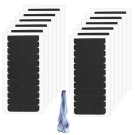 LXUEJIE 144 PCS Hair Extension Tape Replacement, Black Double Sided Hair Extension Tape Invisible Waterproof Adhesive Replacement Tape for Hair Wig Tape Beauty Tools