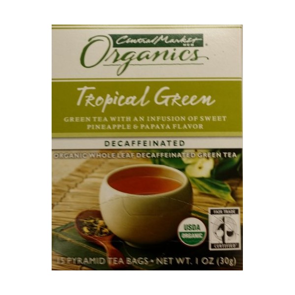 Central Market Organics Tea, 15 Bags (Pack of 2) (Tropical Green)