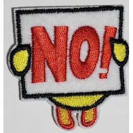Unbranded No Emoji White Sign Red  Cute Cut Out  Easy Iron On Embroidered Patch