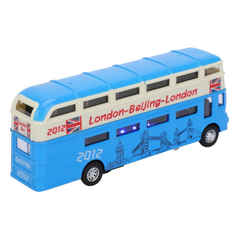 1:90 Children Double Layer Bus Toy Simulation Alloy Pull Back