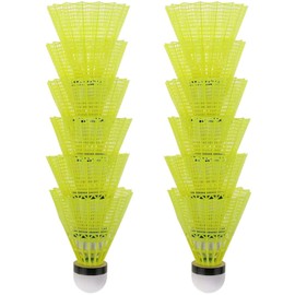 TX Pack of 12 Badminton Nylon Shuttlecocks Indoor Outdoor Sports High Speed Training Badminton (Yellow)