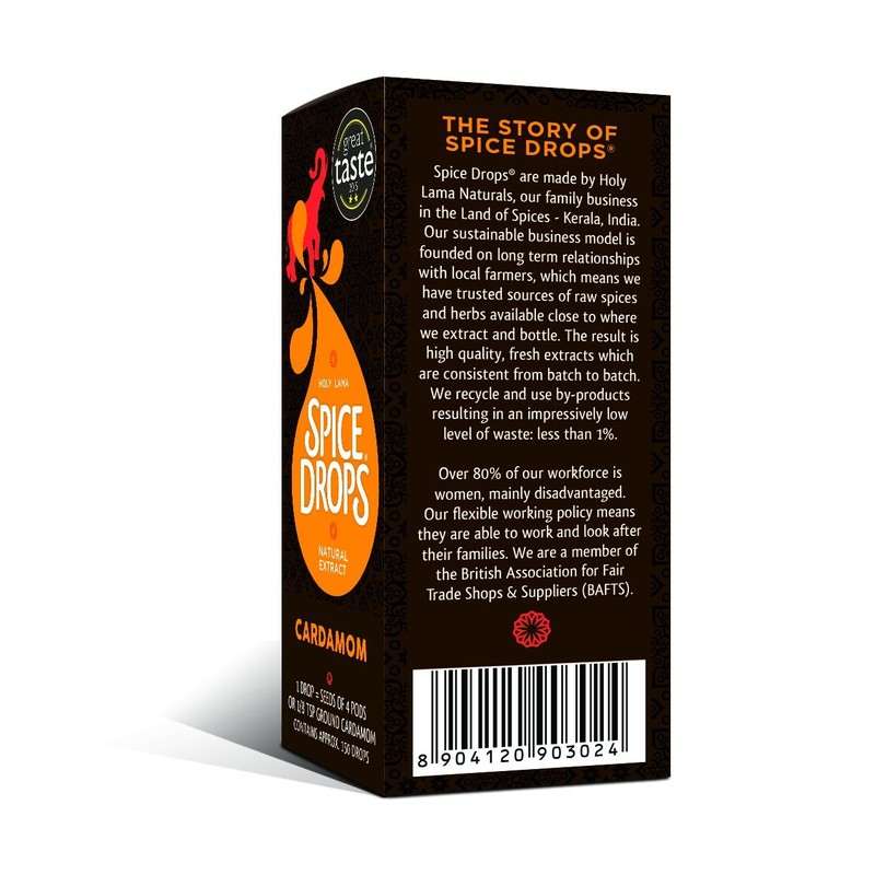 Holy Lama Spice Drops Cardamom Extract - Great Taste Award.