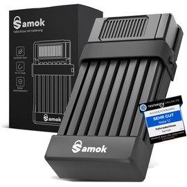 Samok® Bicycle Lock Folding Lock 63 cm with Bracket (Lightweight and Compact) – Bicycle Steel Lock Foldable with Key – High Security – Wheel Lock Anti-Theft E-Bike, Road Bike & MTB Bike Lock