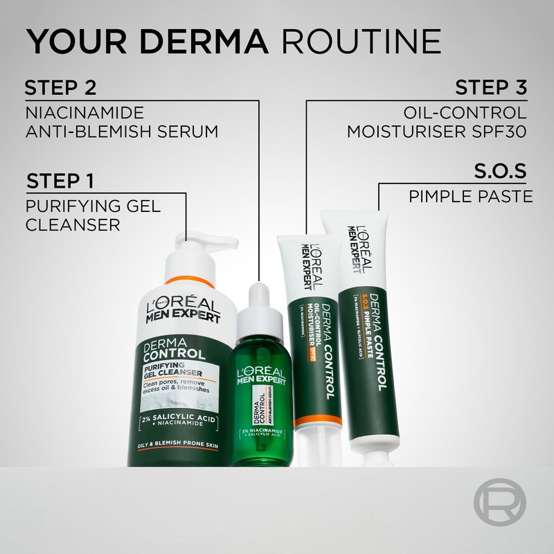 L'Oréal Men Expert Derma Control Anti-Blemish Serum, Smooth & Hydrated