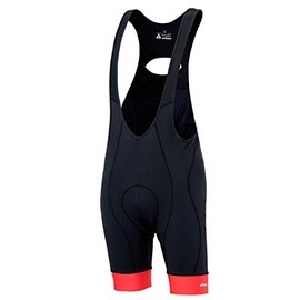 Airtracks Comfort Line Men's Cycling Bib Shorts - Cycling Shorts - Short Cycling Shorts - 3D Coolmax Padded - Breathable - UV Protection - Reflectors, black/red