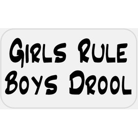 Girls Rule Boys Drool - 25 Stickers Pack 2.25 x 1.25 inches - Feminist 90s