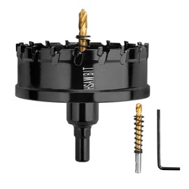 HSAWBIT 58 mm drill metal, TCT carbide drill bit, black for holes in stainless steel, iron, wood, plastic