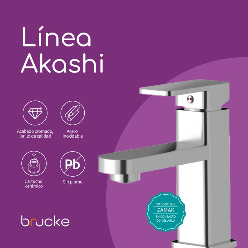 Grifo Monocomando para Lavabo de Baño Línea Akashi – Mezcladora