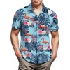 Flamingo Hawaiian Shirts for Flamingo Lover,Mens Button Down Beach Casual
