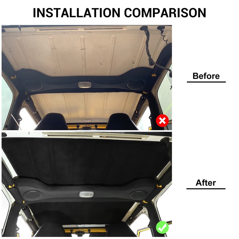 Jimen Compatible with Jeep Wrangler TJ 1997-2006, Hardtop Headliner Roof