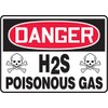Accuform "Danger H2S - Poisonous Gas" Safety Sign, Accu-Shield™, 10