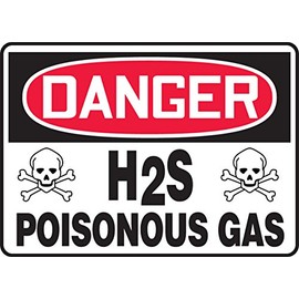 Accuform "Danger H2S - Poisonous Gas" Safety Sign, Accu-Shield™, 10 x 14 Inches (MCHL084XP)