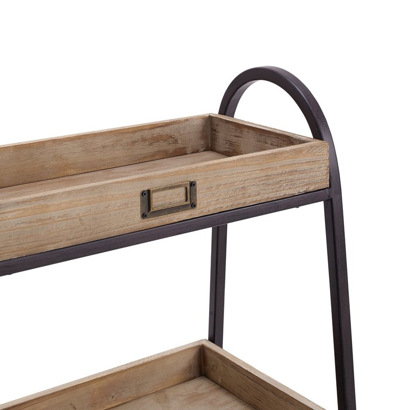 Linon Amzn0336 Tucker Three Tiered Bath Storage Unit, Brown