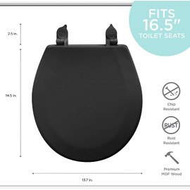 J&V Textiles Round Wooden Toilet Seat With Beveled Edge (Red)*