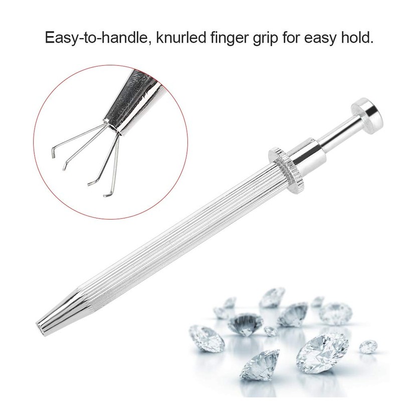 Professional diamond Holder Pick-Up Tool Diamond Gems Prong Tweezer Catcher