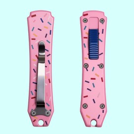 EDC Pocket Knife, Folding Utility Knives with Clip, Retractable Box Cutter, Small Scalpel Knife with 10pcs Razor Sharp Surgical Carbon Steel Replacement Blades #24, EDC Knives for Men Women d2 steel:_pink