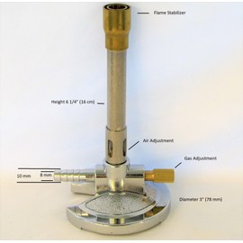 Lab Bunsen Burner with Air Gas Adjustment, Use Natural Gas Or Liquid Propane, Tripod and Mesh Set
