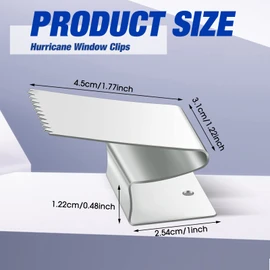 Dunzy Universal Hurricane Shutters for Windows Exterior, Window Clips, Hurricane Clips for Brick, Fits 1/2 Inch Thick Plywood, Zinc Plated Steel, Wood and Stucco, Silver(20 Pcs)