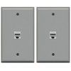 (2 Pack) RiteAV 1 Port Cat5e Rj45 Ethernet Wall Plate