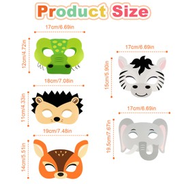 talifoca Pack of 15 Animal Masks for Children, Children's Masks Animals, Animal Masks, Birthday Eye Mask, Half Masks Children, Animal Masks for Colouring, Masks Children's Birthday, Mask Animal,