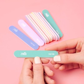 Mini lima de uñas profesional - 12 unidades elegantes - Práctica lima para uñas naturales y acrílicas 100/180 - 8,9 x 1,5 cm - Tablas de esmeril