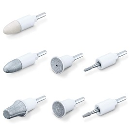 Beurer MP 44 Replacement Kit for the MP 44 Manicure / Pedicure Machine, 7 Different High-Quality Felt and Sapphire Sanding Attachments, Hand and Foot Care