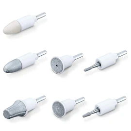 Beurer MP 44 Replacement Kit for the MP 44 Manicure / Pedicure Machine, 7 Different High-Quality Felt and Sapphire Sanding Attachments, Hand and Foot Care