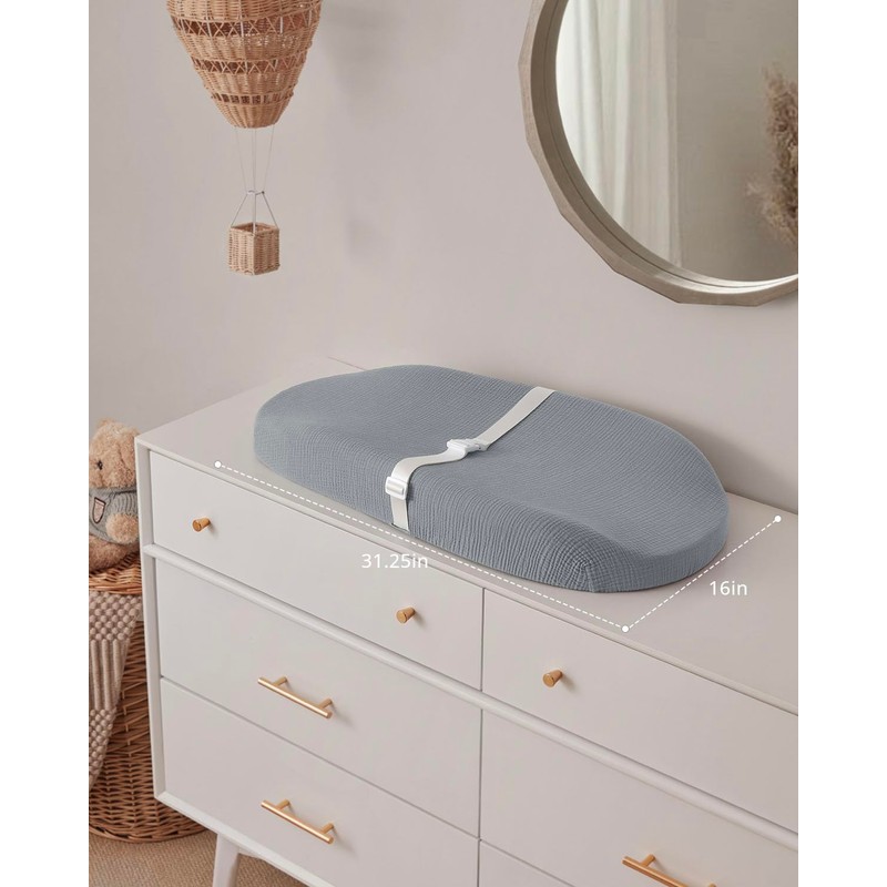 Blissful Diary Muslin Baby Changing Pad with Waterproof Lining Foam,