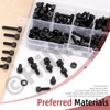 Hilitchi 330Pcs 6Sizes M4 Black Nylon Hex Bolts Nylon Hexagon