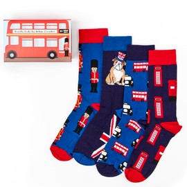 Urban Eccentric Unisex London Socks Gift Set | Gift | 4 Pairs | Cotton Rich Socks | Premium Socks | Novelty | Gifts
