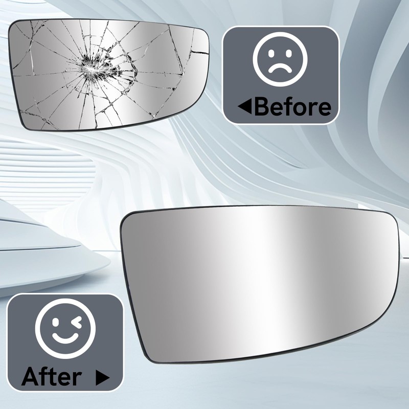 TOP-MAX Passenger Right Side Lower Mirror Glass Replacement for Ford