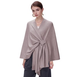 FUGREEN Shawl Wraps for Women Elegent Large Cross Front Poncho Sweater Pashmina Shawls and Wraps Wedding Travel Shawls Cape For Fall Winter Spring, Oatmeal