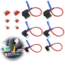 12Pcs Fuse Tap 3 Types Piggy Back Blade Fuse Connectors Set Mini Adding Circuit Low Profile Adapter Car Tap Kit with 12V 24V Universal 10A Wire Harness for Trucks Cars Boats (Medium Small Micro)