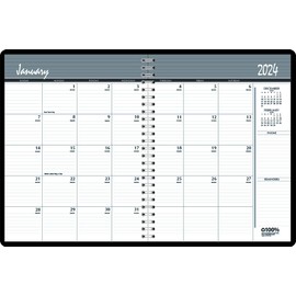 House of Doolittle 2024 Calendar Planner, Monthly, Black Cover, 8.5 x 11 Inches, December - January (HOD26202-24)