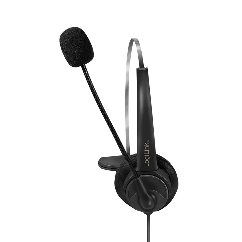 LogiLink HS0056 - Mono Headset, 1x USB-A Male, Microphone, Medium