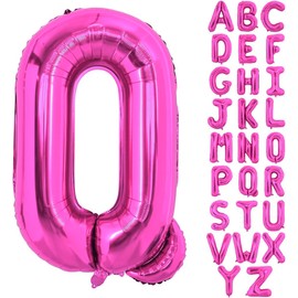 40 Inch Large Hot Pink Letter Q Balloons Alphabet Q Letter Balloons Foil Mylar Letter A Balloons for Birthday Party Anniversary New Year Graduation Wedding
