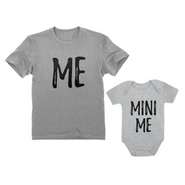 Tstars Me & Mini Me Dad and Baby Matching Outfits | Father's Day Set Gift for New Dads and Their Son or Daughter Dad Gray Medium/Son Gray 6M (3-6M)