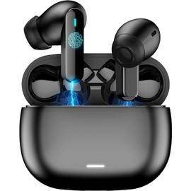 Wireless Earbuds,Bluetooth 5.4 in Ear Headphones with Noise Cancelling Mic, 48H Playtime HiFi Stereo Bluetooth Earphones, IPX7 Waterproof Touch Control True Wireless Headphones (black)