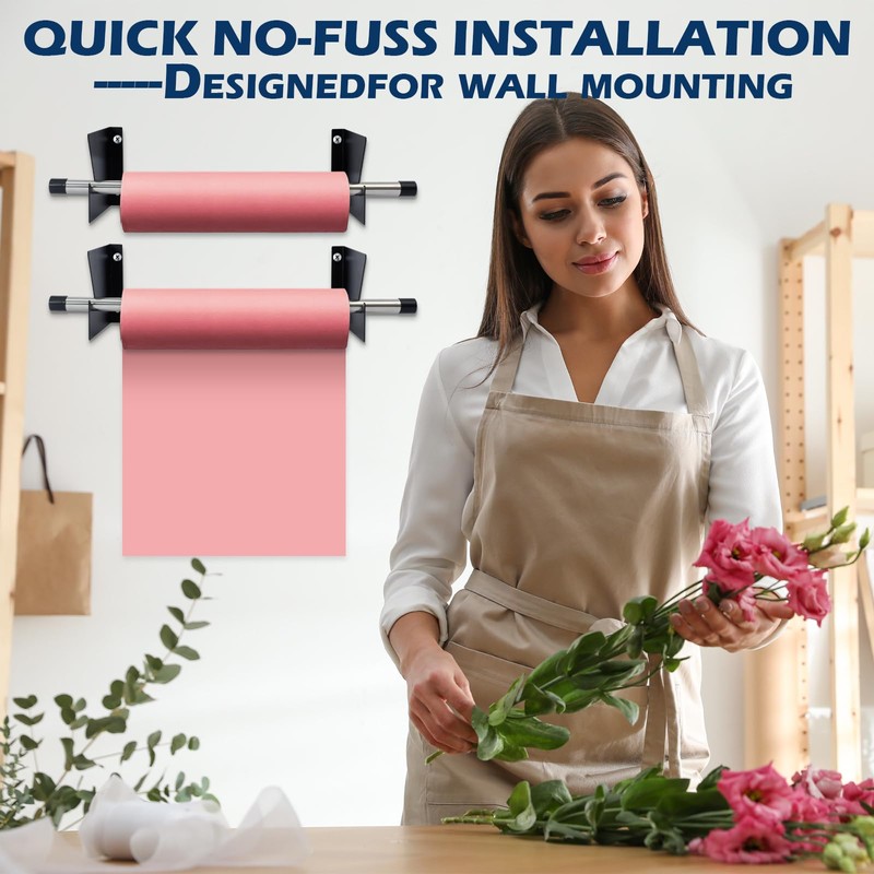 Gisafai 2 Set Wall Mount Roll Rack Holder 60 Inch