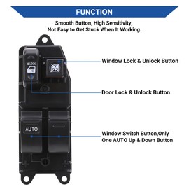 Obaee Master - Interruptor de ventana eléctrica para lado del conductor compatible con Toyota Tundra 2000-2006 / Tacoma 2001-2011 / Sienna 1998-2001 / Solara 1999-2003 / FJ Cruiser 2007-2011 reemplaza